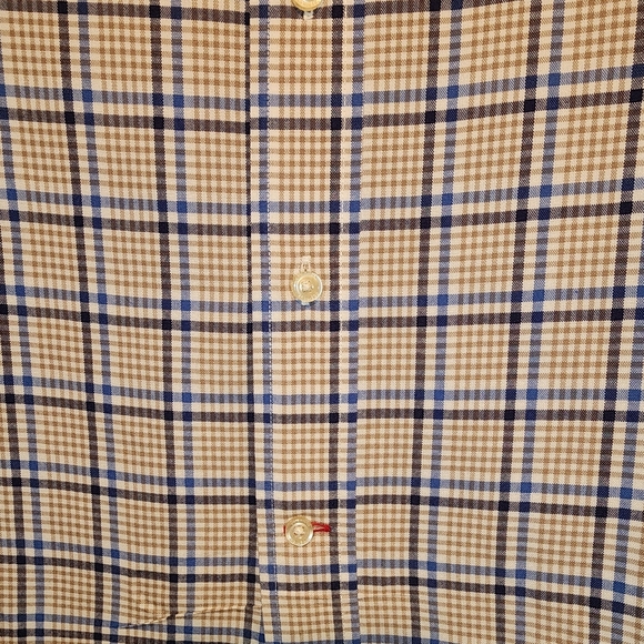 Daniel Cremieux Tan and Blue Checkered Shirt - Picture 4 of 10